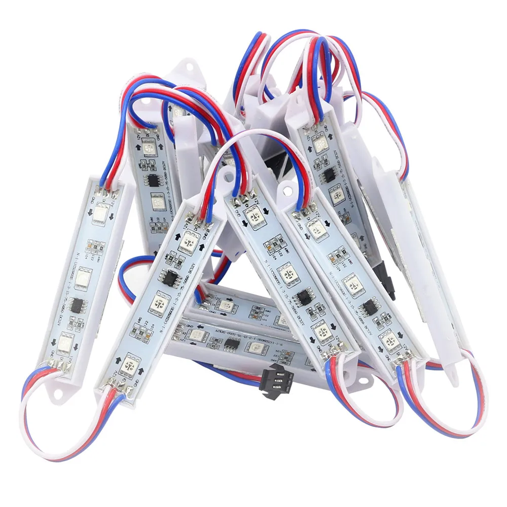 20pcs DC12V WS2811 Full Color LED Pixel Module Light IP68 Waterproof SMD 5050 RGB Dream Color Digital LED Strings