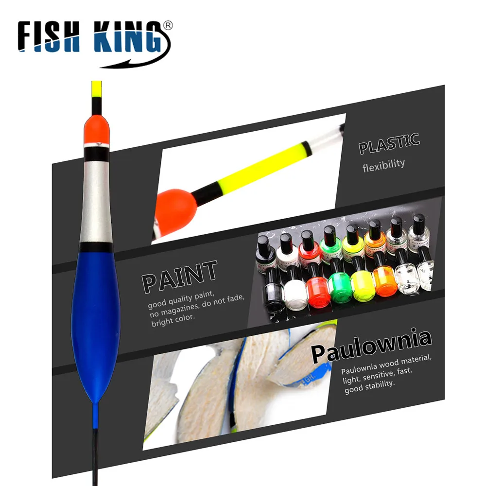 FISH KING-Ensemble de flotteurs de pêche, lot de 10 pièces, taille mixte, document pour la pêche à la carpe