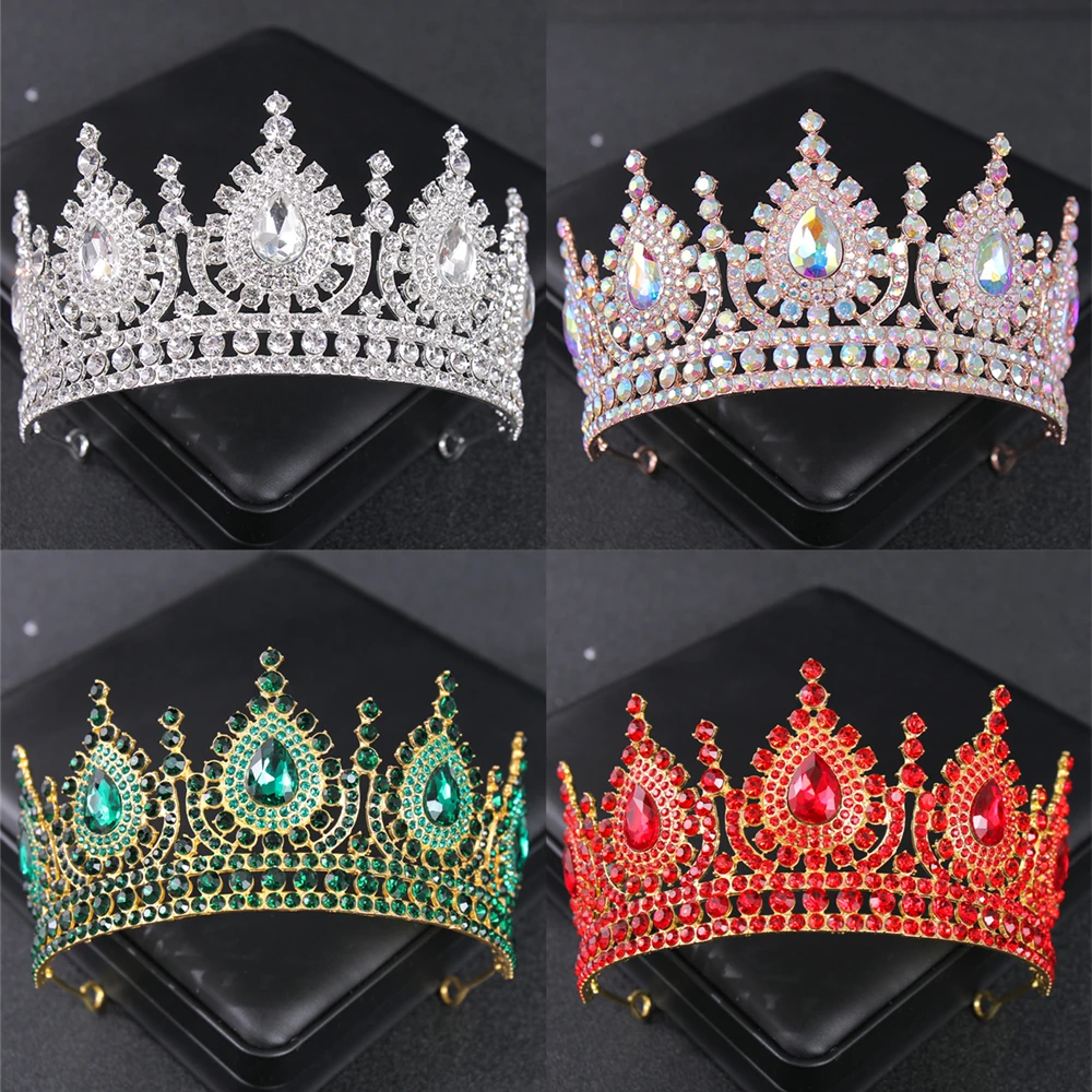 Luxury Cubic Zirconia Crown Crystal Bridal Tiaras Crowns Queen Princess Rhinestone Pageant Diadem Headband Wedding Hair Jewelry