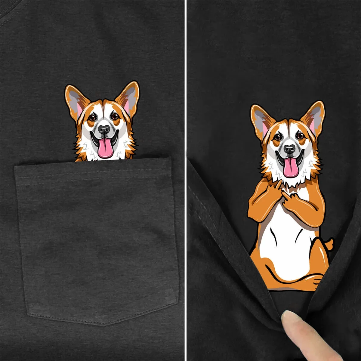 CLOOCL Funny Boxer T-Shirt Pocket Dogs Printed T-shirt Hip Hop Tops Cotton Pet dog Tees Dropshipping