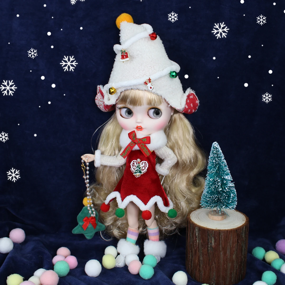 ICY DBS Blyth Doll Merry Christmas Outfits BJD Clothes Dress Hat Skirt Scarf For Joint Body Azone Anime suit Xmas Gifts Gift