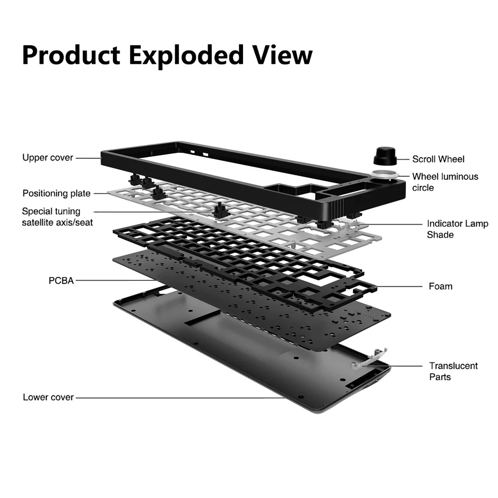 Imagem -03 - Hot Swap Teclado Mecânico Kit Faça Você Mesmo sem Fio Bluetooth Modo Compatiable3 Pin Botão Interruptores Rgb Teclado sem Fio Lk67 Kf068