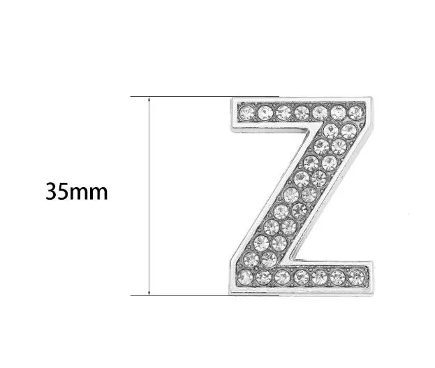 1PC Hole 30MM Slide Letter A-Z English Alphabet Bling Rhinestones Slide Charms Fit For DIY Bracelet Wristband Keychains