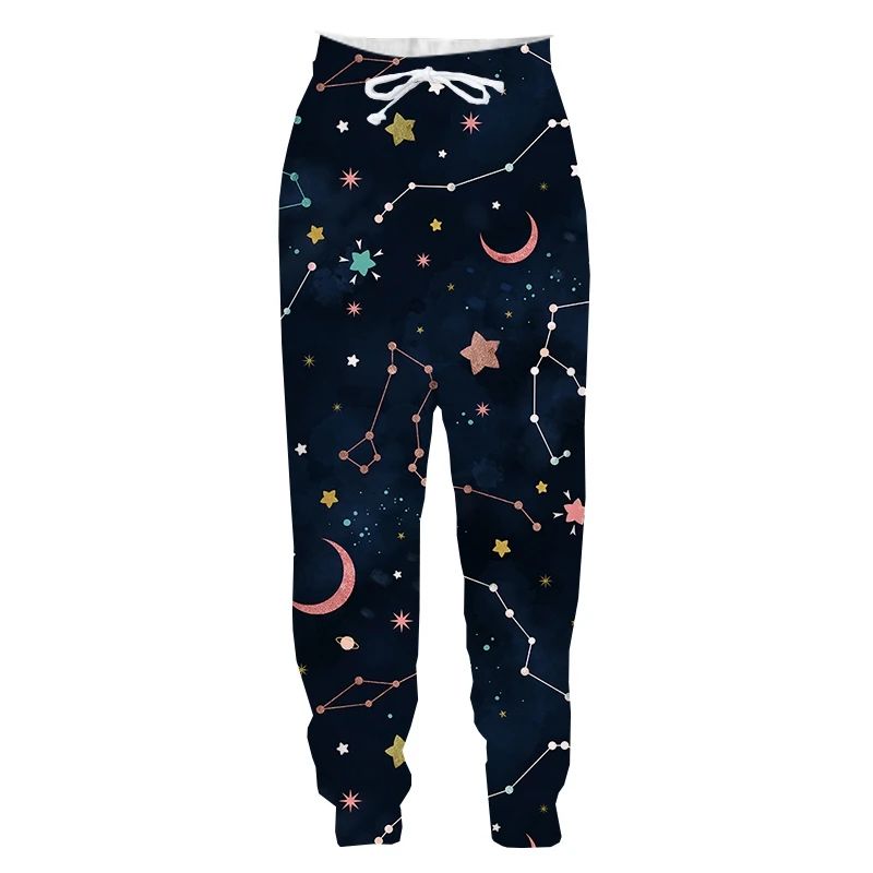 Jumeast Men Women 3D Starry Sky Stars Moon  Oversized Streetwear Harajuku Casual Long Pants Sweatpants Spring Autumn Trousers