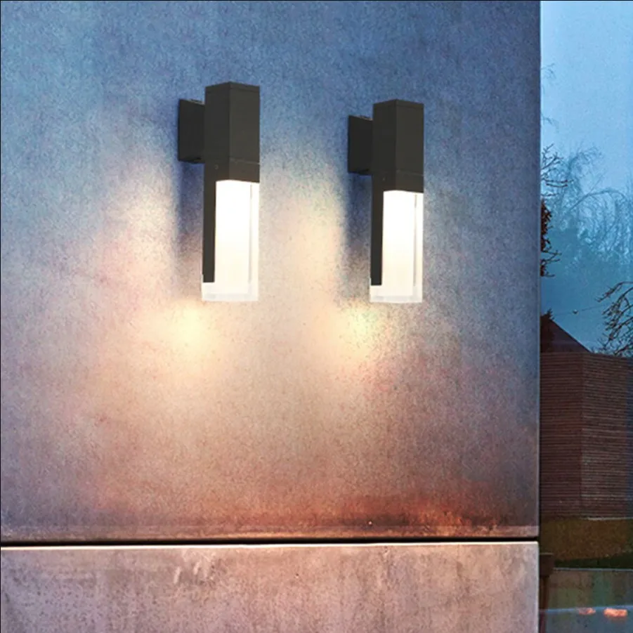 1PCS Modern PIR Motion Sensor Outdoor Wall Lamp Waterproof Acrylic Garden Porch Wall Light Villa Hotel Aisle Corridor Sconces