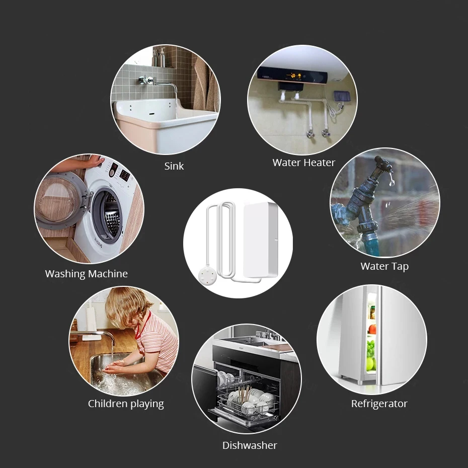 Tuya Smart WIFI /Zigbee Water Leak Sensor Detector Flood Alert Overflow Security Alarm System Water Leakage Alarm Smart Life App