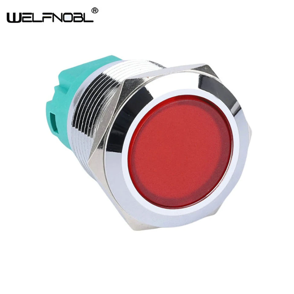 19mm 1NO1NC Self-Locking Momentary Switch Full Illuminated LED Light Waterproof Push |Button Switch