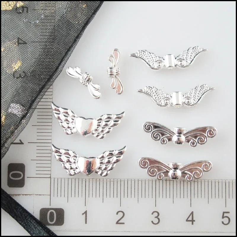 Fashion New Animal Butterfly Dragonfly Wings Angel Wings Charms Silver Plated Spacer Beads