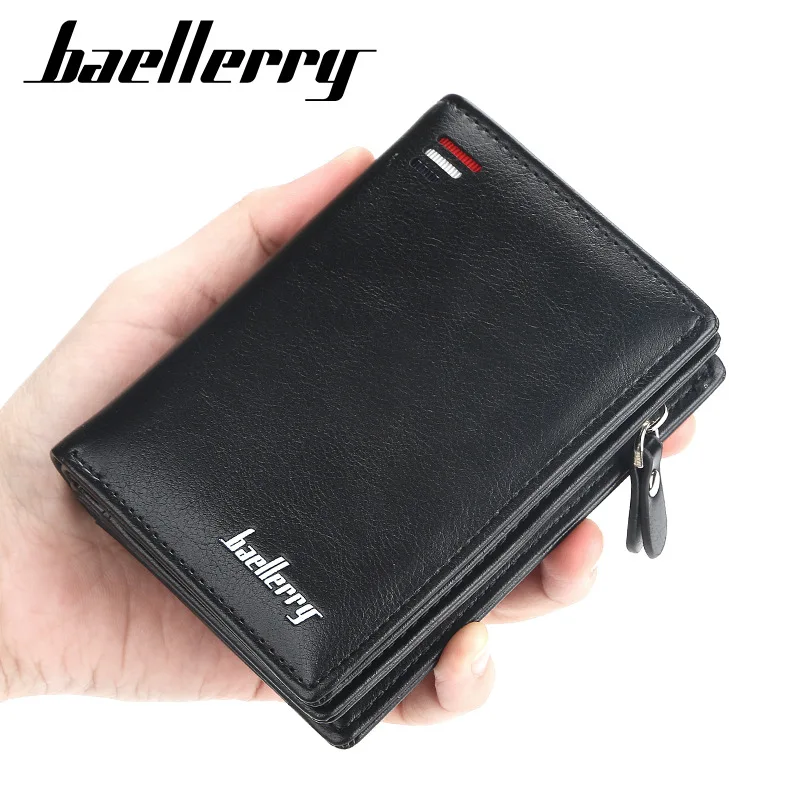 Billeteras de negocios para hombre, tarjetero de diseño corto, monedero masculino de alta calidad, monedero Vintage de cuero PU, nuevo