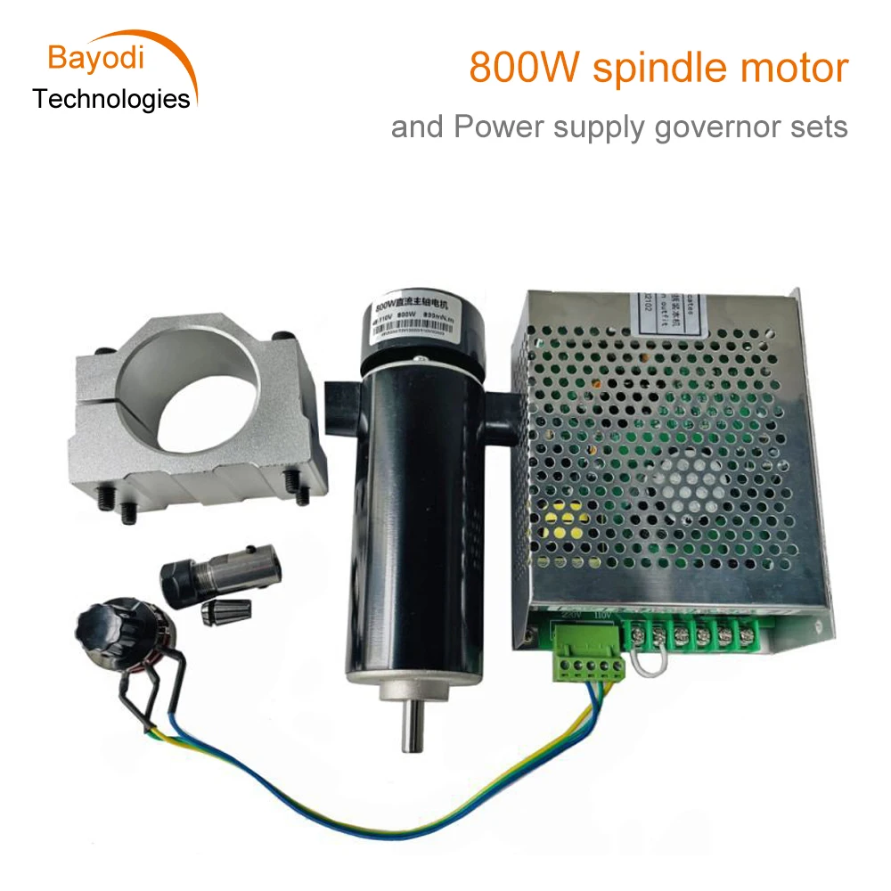 800W Air-Cooled Spindle Motor MACH3 Power Governor ER11 Collet 52mm Aluminum Spindle Fixture DIY PCB Engraving Machine CNC Kit