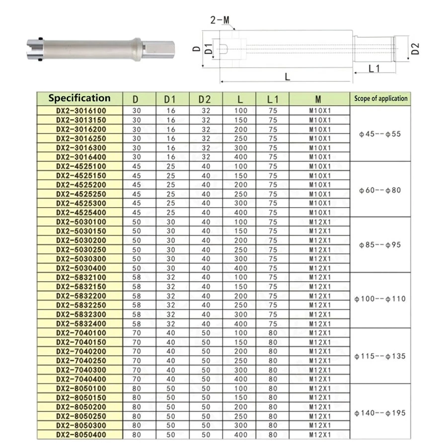 Imagem -06 - Vmd Joint Lever Estender Rod Dxz Conexão Drilling Bit Tools Holder Broca Conectar Haste de Extensão 100 mm 200 mm 300 mm 400 mm