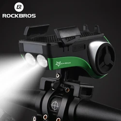 ROCKBROS Waterproof 5 in 1 Bicycle Computer Phone Holder Bluetooth Audio MP3 Player Speaker 4400mAh Power Bank Bell Bike Light