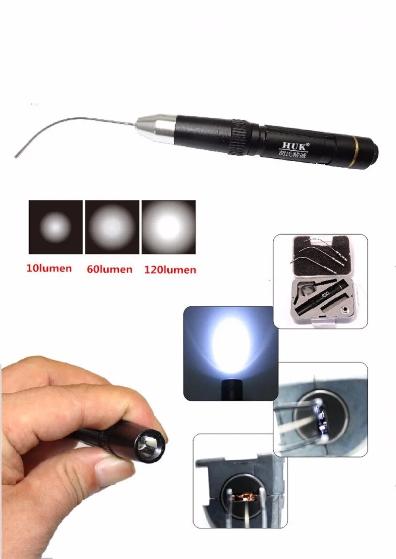 Huk  Locksmith Tools set Mini Fiber Optic Light With High Brightness For Car