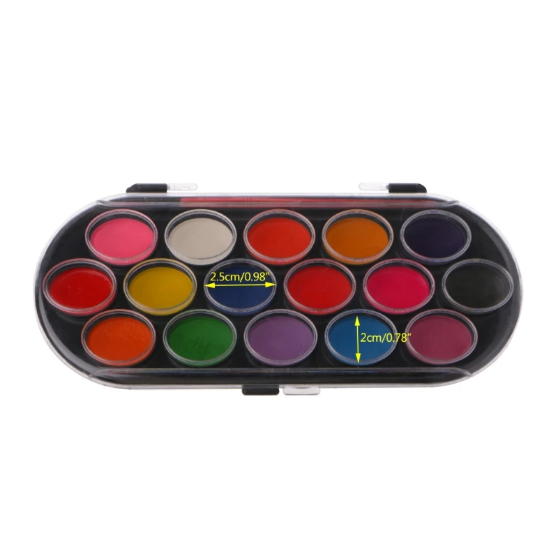 16Pcsสีน้ำPaletteชุดแปรงถาดCraft Drawing Art Miniเด็กของขวัญ2XPF