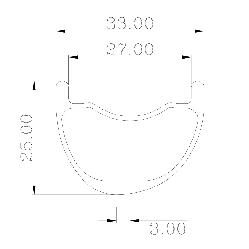 345g 650B MTB XC SL 33mm asymmetric hookless tubeless carbon rim 25mm deep 27mm inner wide 24 28 32 Holes 27.5er mountain wheel