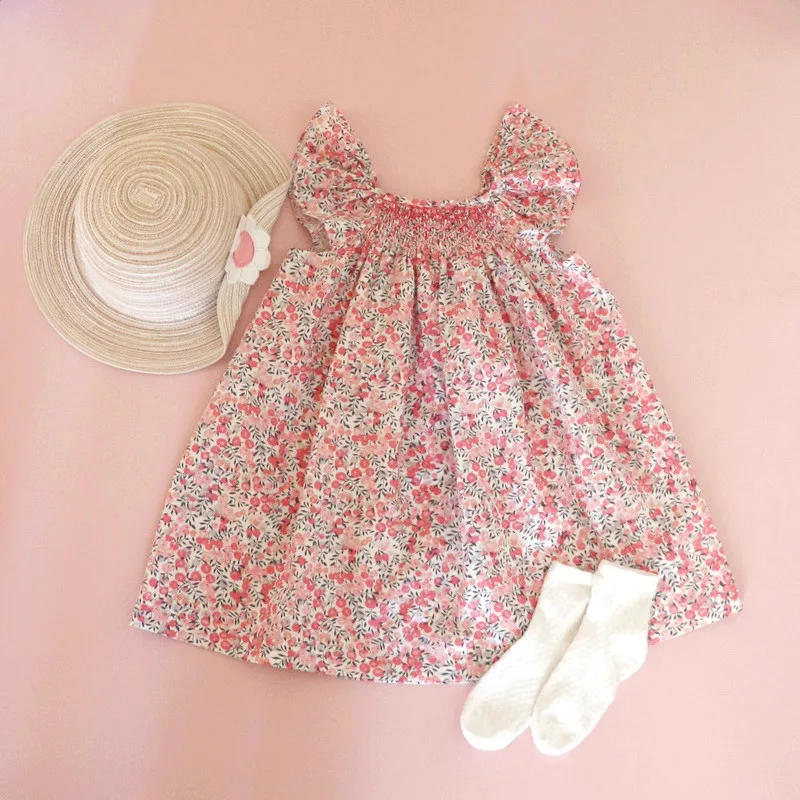 Baby Girl Dress 2020 Hand Smocking Toddler Girls Cotton Summer Clothes Princess Outfit