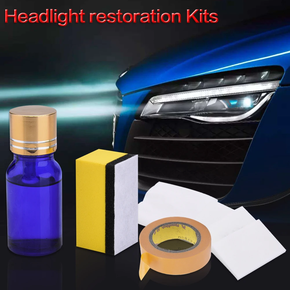 

10ML Car Headlight Headlamp Cleaning Repair Liquid Polish Restoration Kit Renovation Fluid Care Instant Brightening