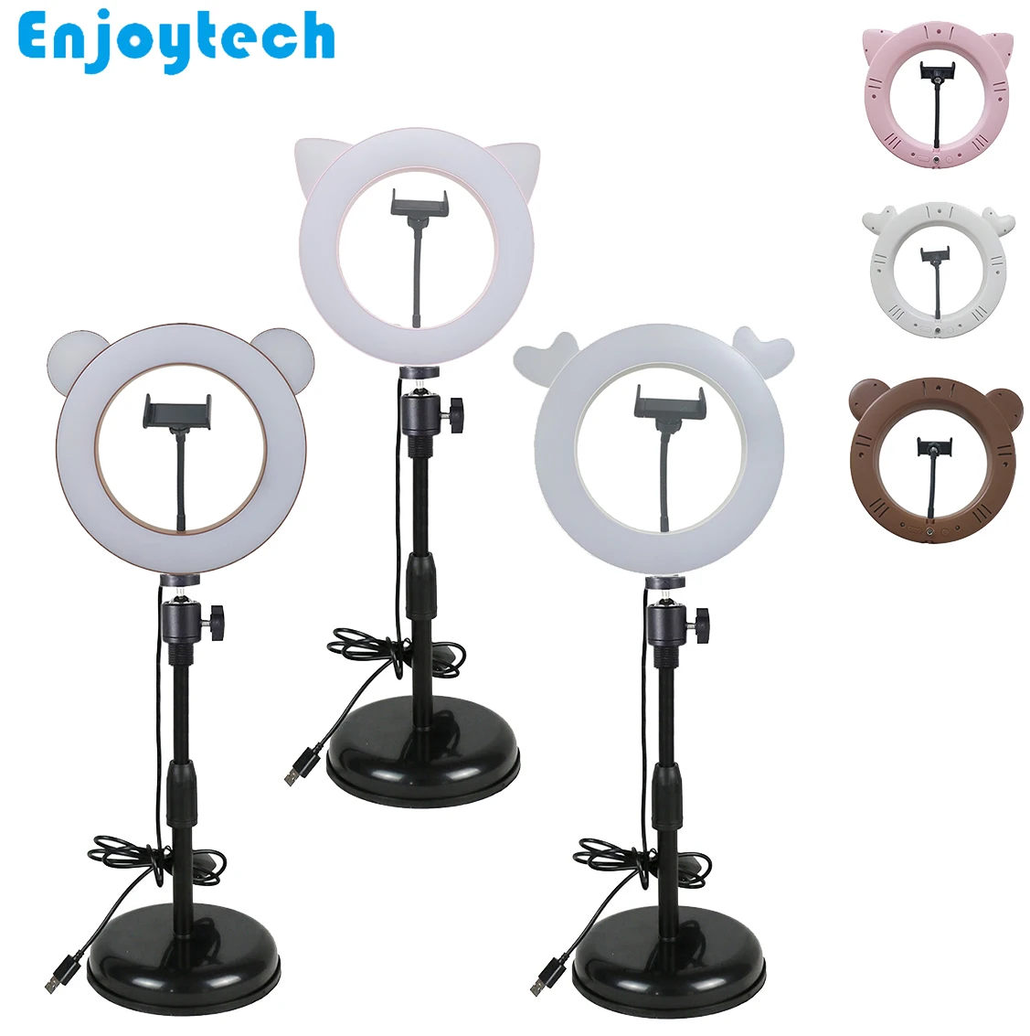 New Creative Cute 11inches LED Ring Flash Lamp with Tabletop Mount Holder Stand Tripod for LIve Streaming Video Bloggers