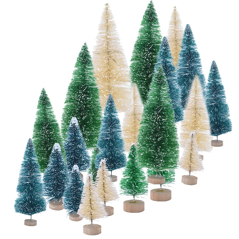 5 pieces 5 Size Artificial Mini Christmas Tree Christams Decoration for Home Xmas Tree Mini Fake Tree New Year Navidad Decor