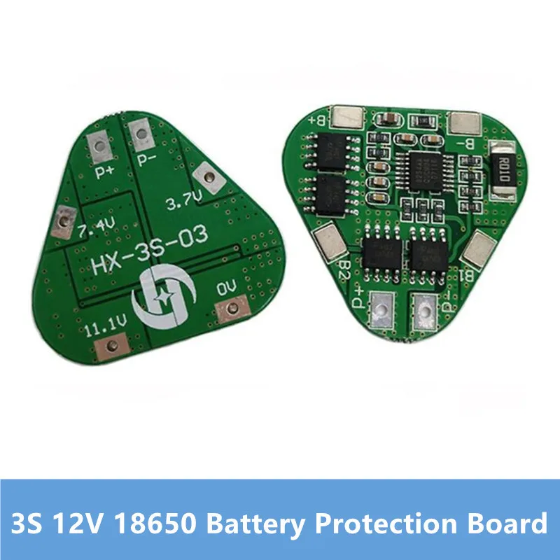 

3S 12V 18650 Lithium Battery Protection Board 11.1V 12.6V overcharge over-discharge protect 8A 3 Cell Pack Li-ion BMS PCM PCB