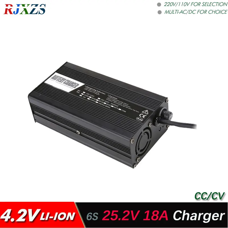 25.2V 18A charger for 6S lipo/ lithium Polymer/ Li-ion battery pack smart charger support CC/CV mode 4.2V*6=25.2V