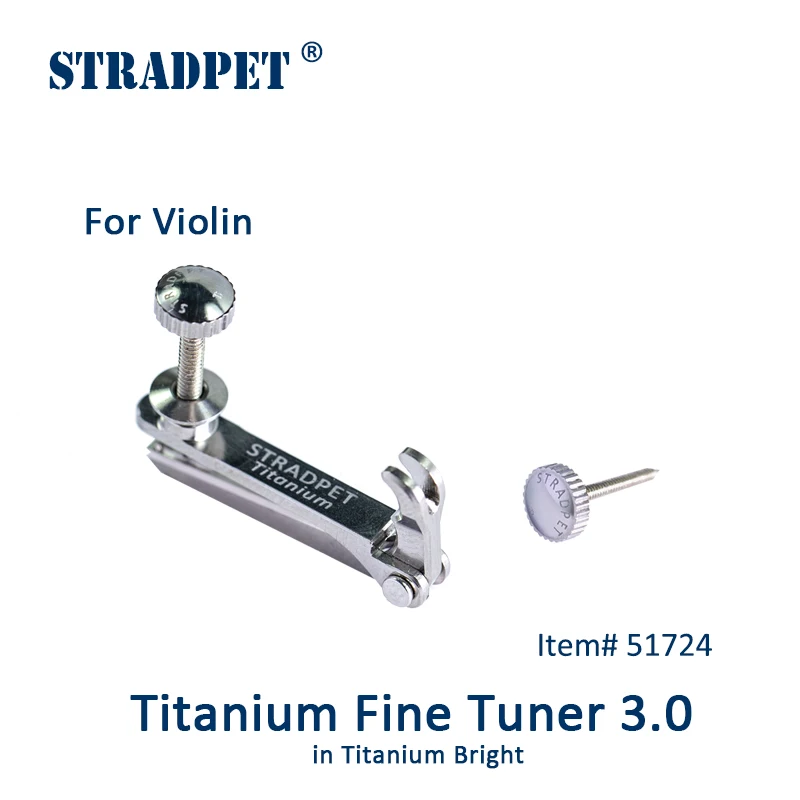 NEW! STRADPET Titanium Fine Tuner 3.0 in Bright or Gun Gray , for Violin, String Adjuster