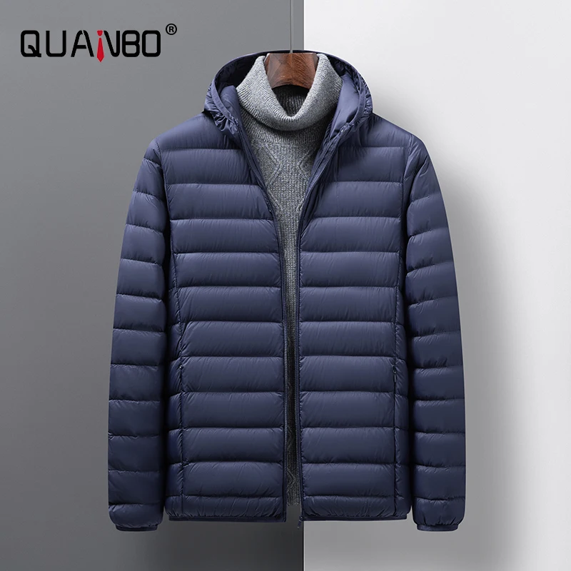 

Men's Business Casual Lightweight Water-Resistant Packable Puffer Jacket 2021 Men Fashion Hooded Warm Autumn Winter Coats