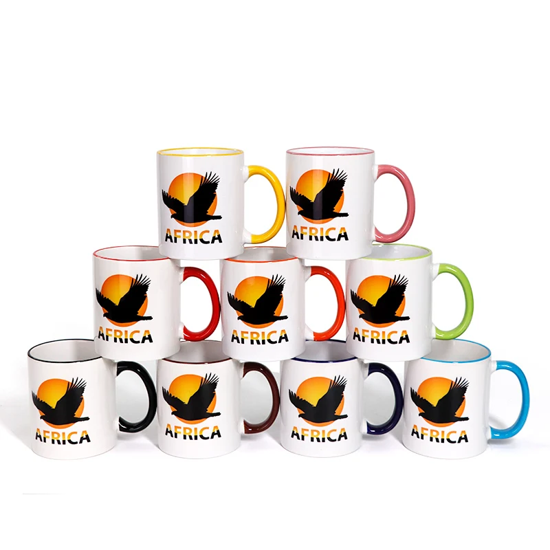 DIY Ceramic Mug Color Handle Cups Customize Print LOGO Personalize Photo Picture Image TEXT Cute Gifts for Lovers Friends Family