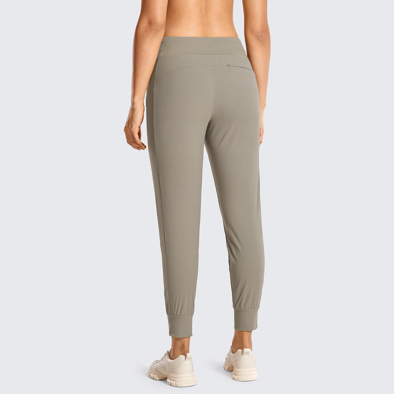 Syrokan Vrouwen Wandelen Broek Lichtgewicht Sneldrogende Trekkoord Joggers Met Zakken Elastische Taille Reizen Pull Op Broek-27.5''