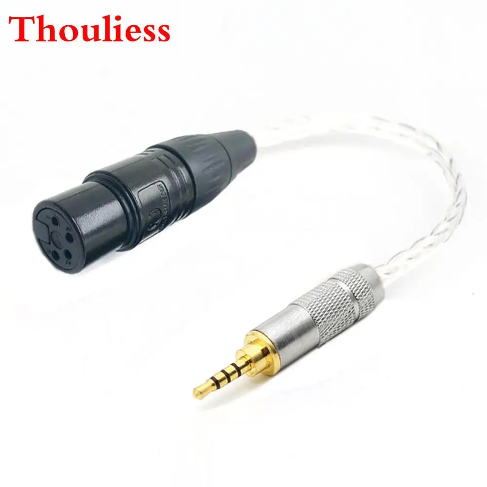 

Thouliess DIY однокристальный серебристый 2,5 к XLR кабель 2,5 мм TRRS сбалансированный штекер к 4pin XLR сбалансированный Женский аудио адаптер кабель