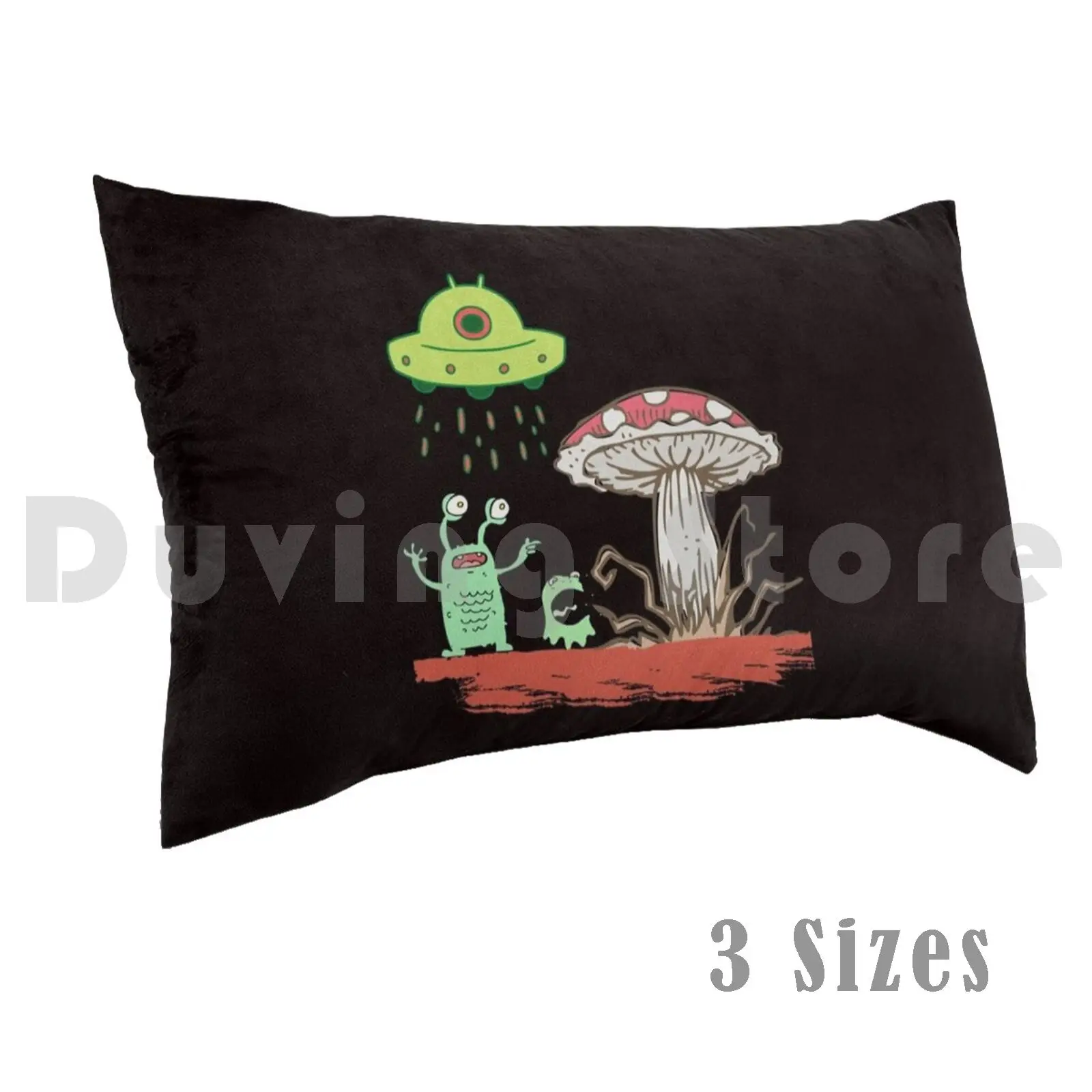 Mushies Time Pillow Case Printed 35x50 Fungi Shroom Fungus Toadstool Mycology Mushroom Art Foraging