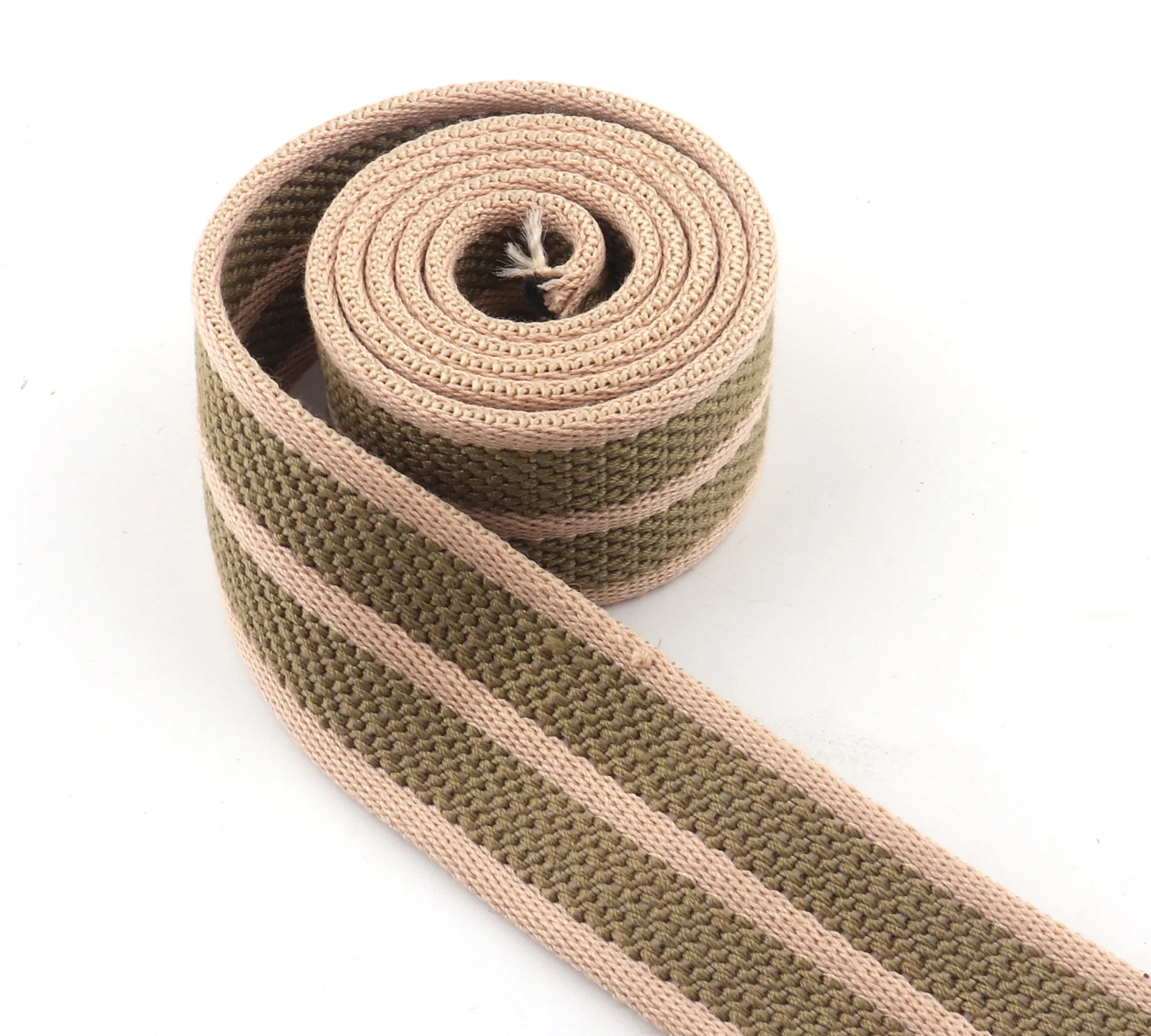 Canvas Stripe Webbing Fabric Dog Collar Polyester Cotton Ribbon Handbag Handles Nylon Webbing DIY Belt Purse Strap Backpack