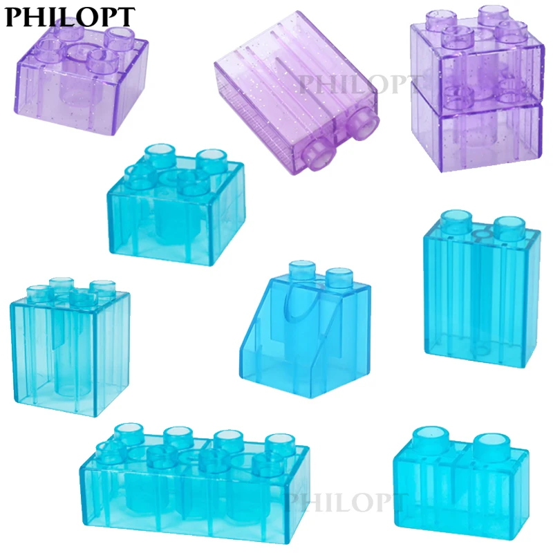 6PCS Big Size Building Blocks DIY Assembly Educational Creative Toy Gifts Compatible Large Bricks Transparent Children Kids