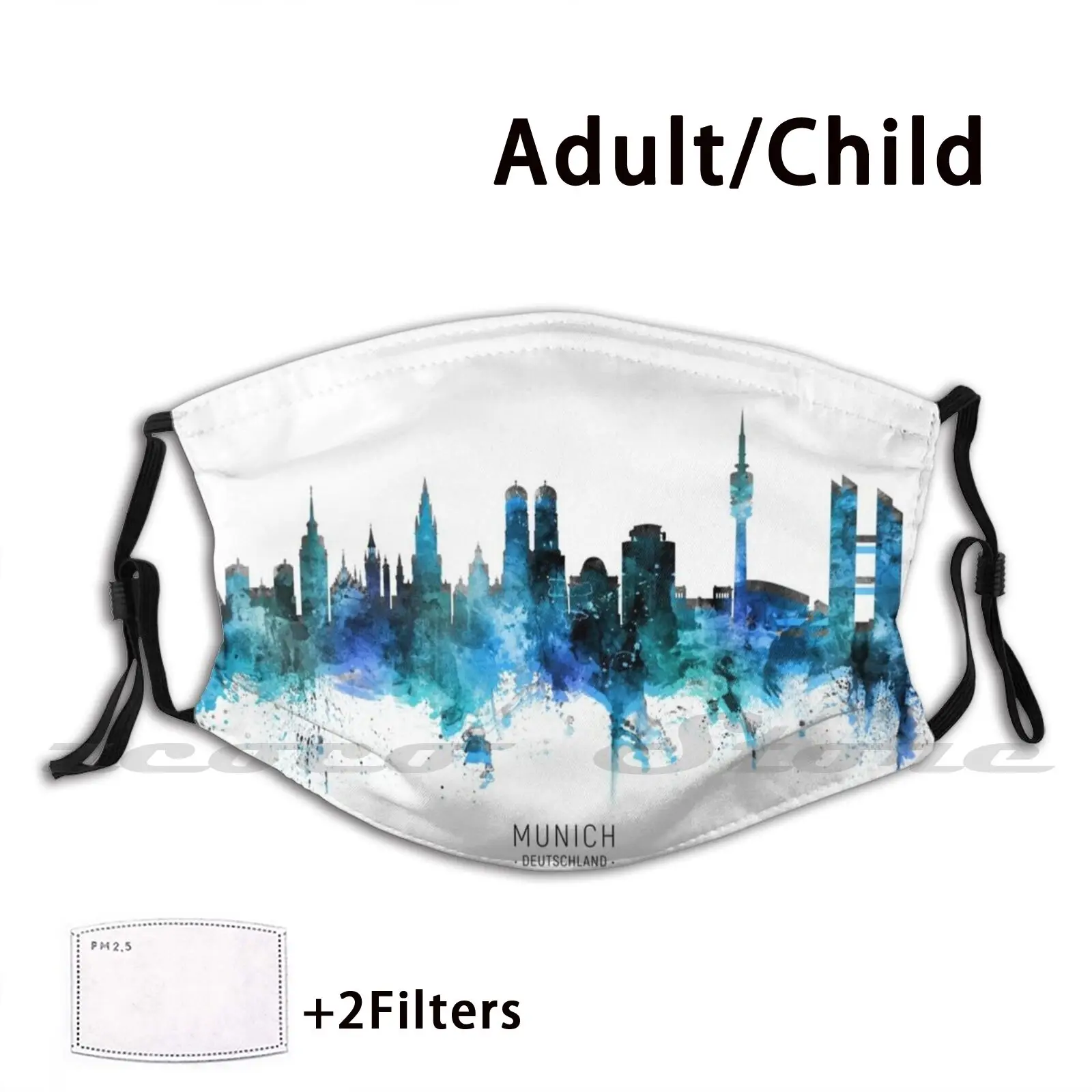 

Germany Skyline Mask Cloth Reusable Print Filter Washable Skyline Skyline Cityscape Germany Germany Cityscape München