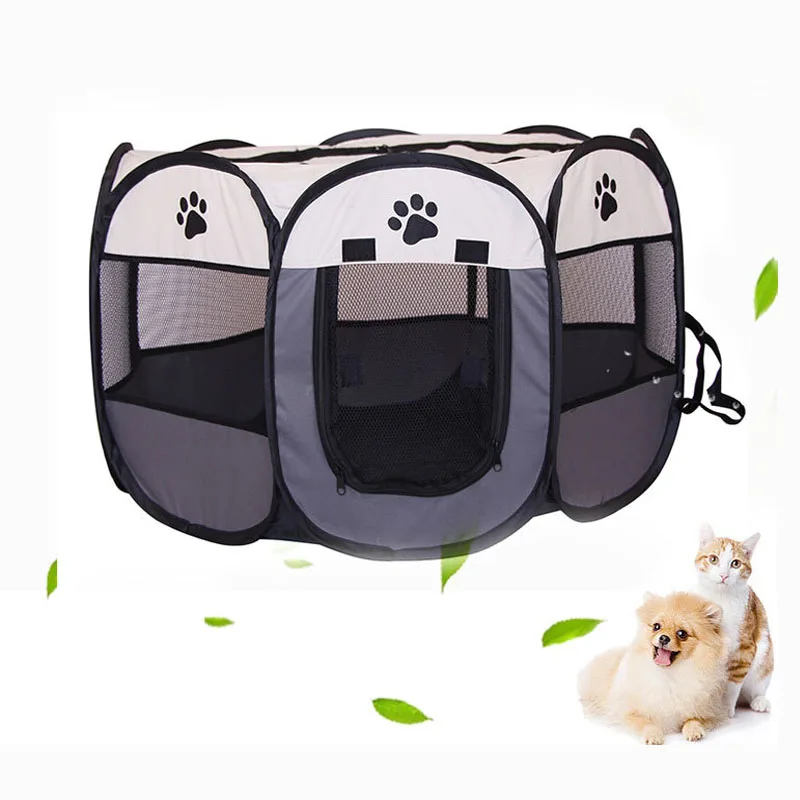 Portable Dog Playpen Folding Dog Delivery Room Waterproof Grabresistant Fence Octagon Kennels Park Tent Cage For Small Large Dog