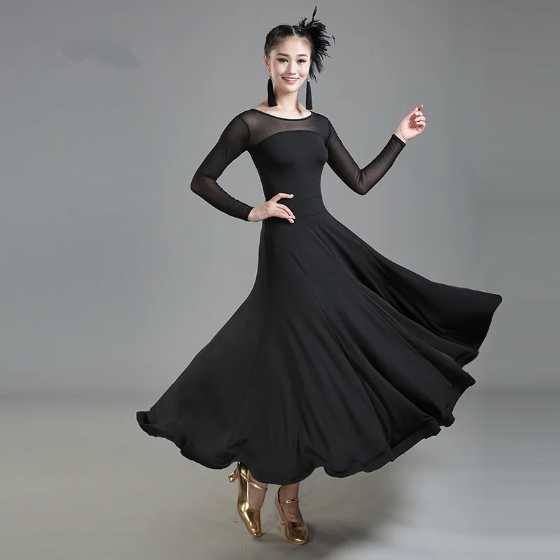 New Sexy Modern Dance Dress National Standard Women Ballroom Dance Dresses Red Waltz Performance Costumes