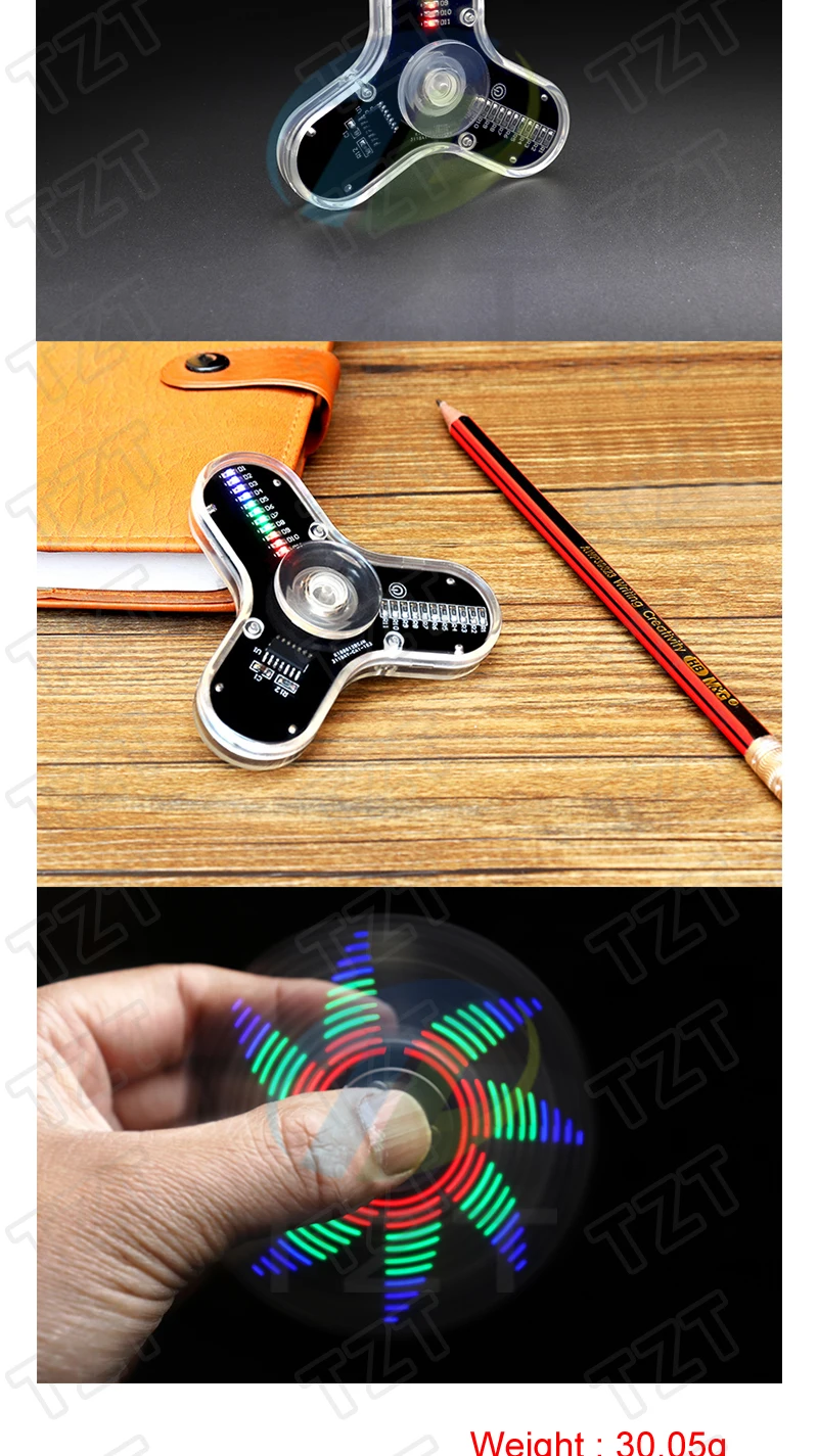 TZT Fingertip Gyro LED Bausatz: Lustiges DIY-Schweißset RG550 zur Entspannung von Körper und Geist – Elektronik-Bausatz – Detail 5