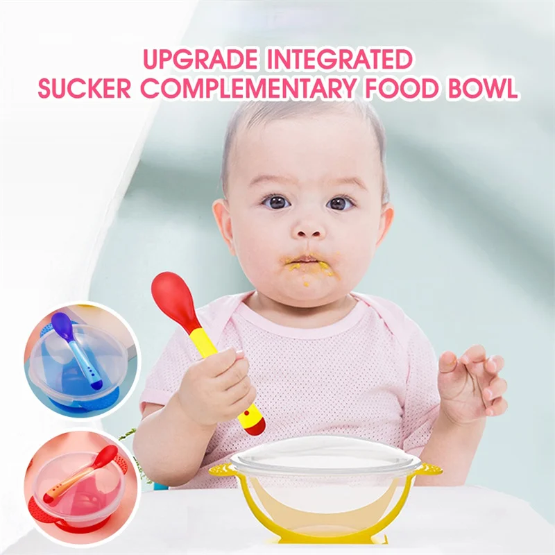 Children\'s Complementary Food Bowl Children\'s Tableware Baby Sucker Bowl Children\'s Tableware Soft Silicone Plates For Food