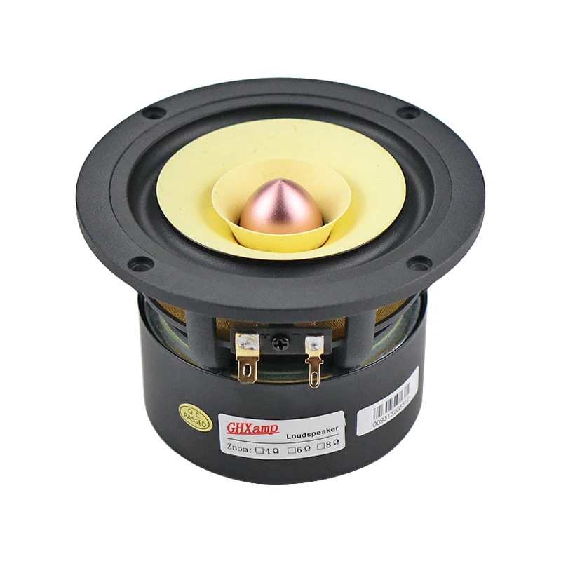 GHXAMP 4 inch 120MM full Range Speaker HIFI Bamboo Fiber Aluminum Basin Treble Midrange Thick Bass For Tube Amplifier Round 1PC
