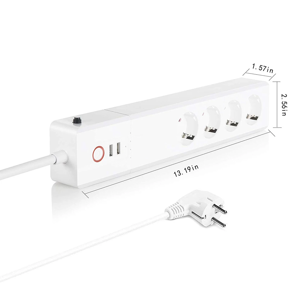 

WiFi Smart Power Strip EU UseeLink WiFi Power Bar Multiple Outlet Extension Cord with 2 USB and 4 AC Plugs by Tuya