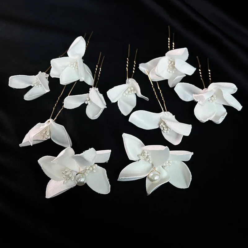 9 Buah Set Kain Korea Jepit Rambut Bunga Rambut Pengantin Dekorasi Tongkat Rambut Pernikahan Aksesoris Rambut...