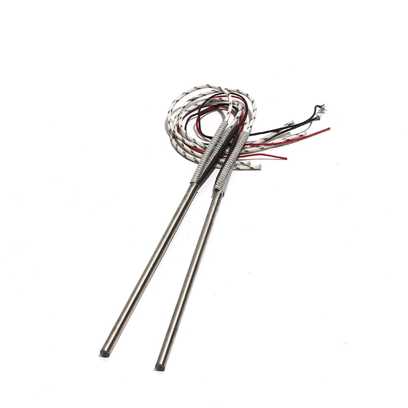 2pcs Cartridge Heater 304SS 8x380/400/420/450/500mm Heating Element AC220V/110V/380V 950W-1250W with Type K Thermocouple