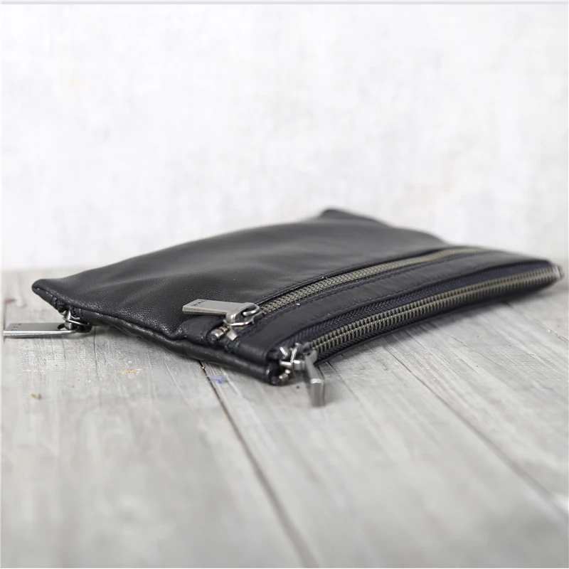 Clutch Bag Genuine Leather Luxury Men Casual Big Capacity Zipper Long Wallet Women Simple Cell Phone Purses Casual Money Pouch