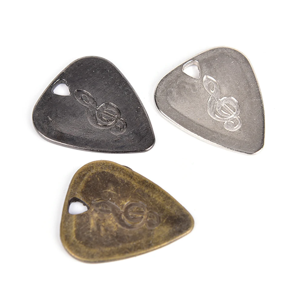 1pcs Metal Stainless Steel Guitar Picks Encyst Thickness Bass Electric Guitar Ballad Acoustic Guitar Ukulele Pendant Pick