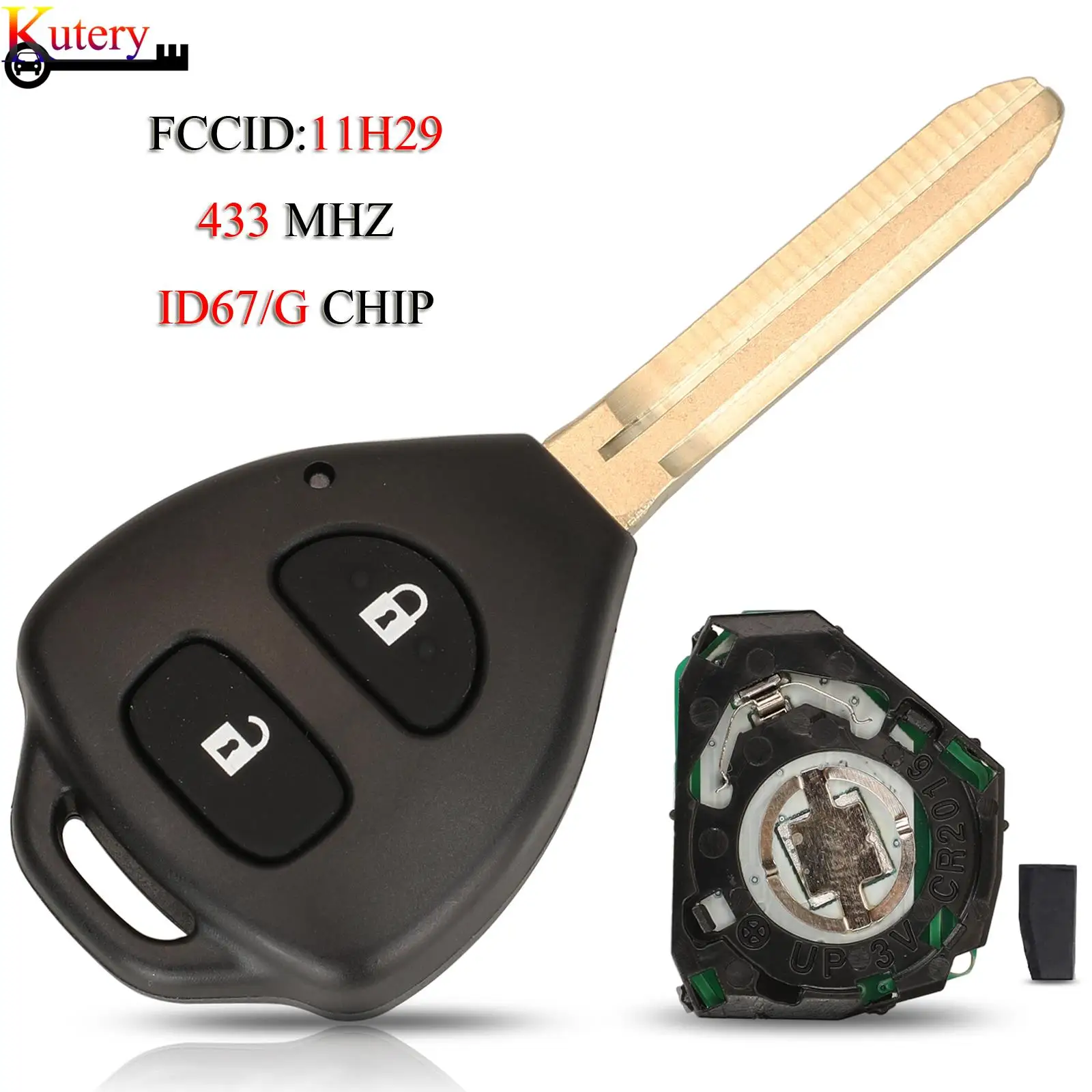 

Jingyuqin дистанционный умный Автомобильный ключ для Toyota RAV4 Camry Corolla Prado 433 МГц ID67/G чип 2 кнопки 11H29/26041/28201