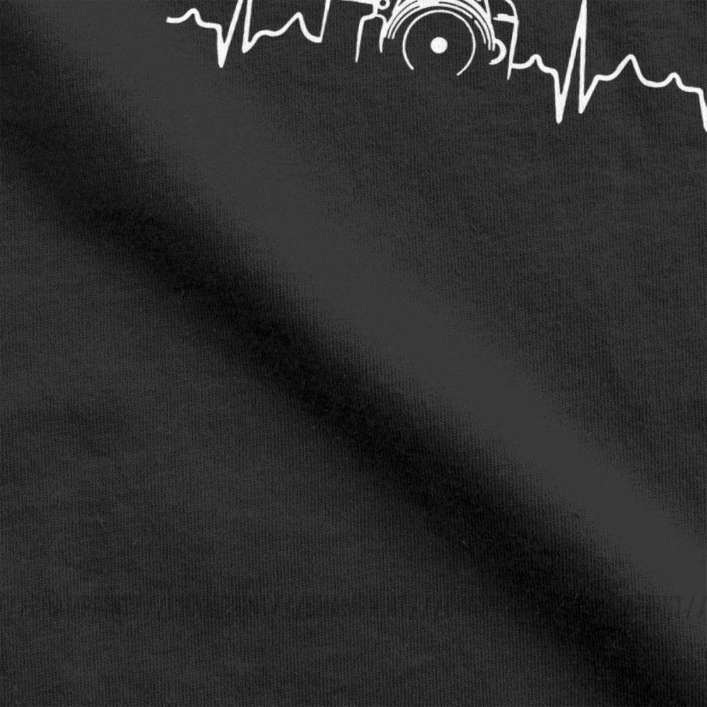 Heartbeat Of Camera T Shirts for Men Cotton Casual T-Shirts Crew Neck Photographer Tee Shirt Short Sleeve Tops Graphic Printed