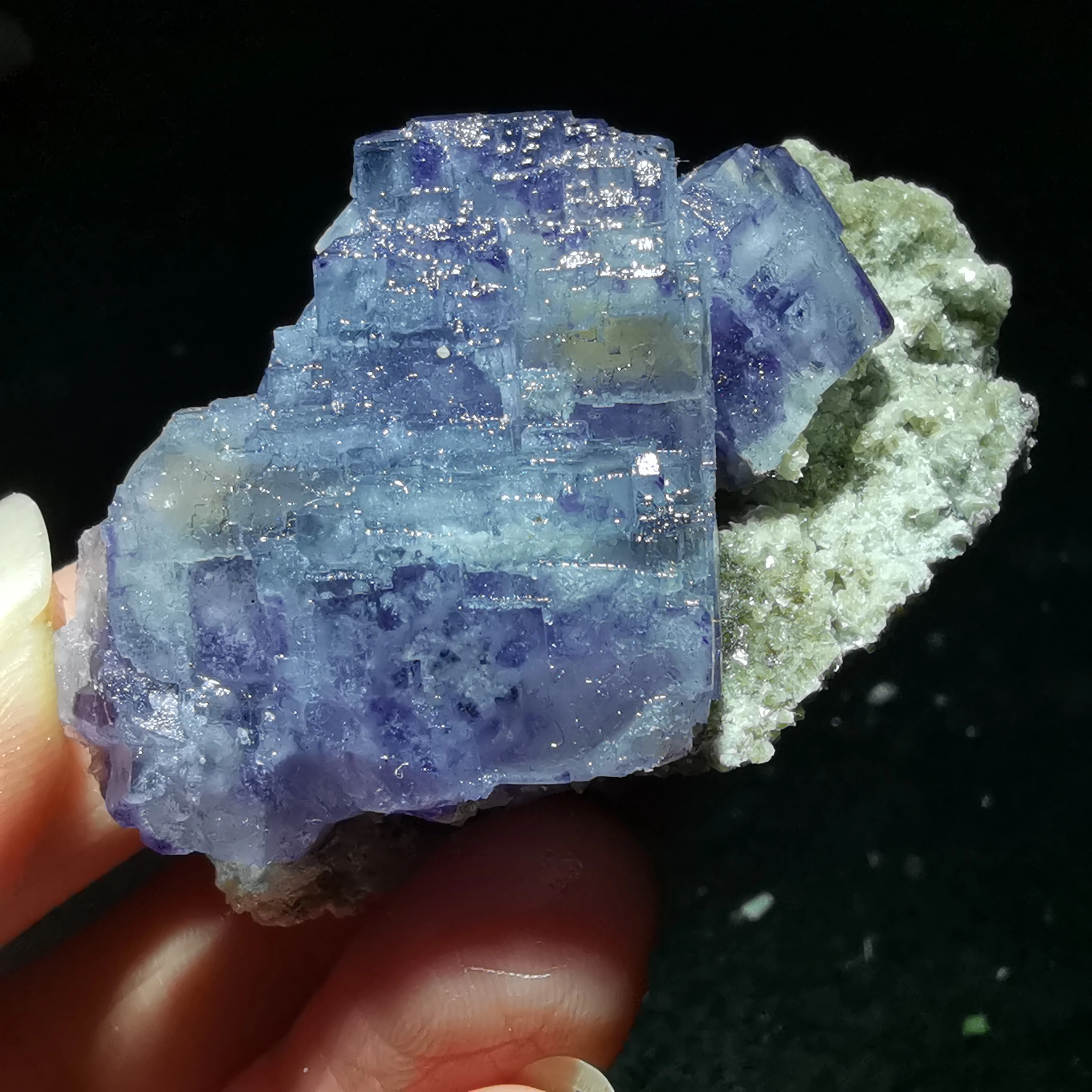 

41.6gNatural Yaogang County ladder fluorite and crystal symbiotic mineral specimen healing stone decorative QUARTZ GEM