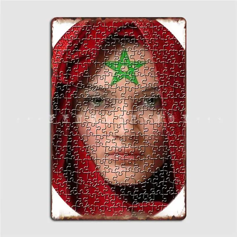 Nikki Brand Morocco Style Flag Of Morocco Poster Metal Plaque Club Party Custom Party Plates Tin Sign Posters