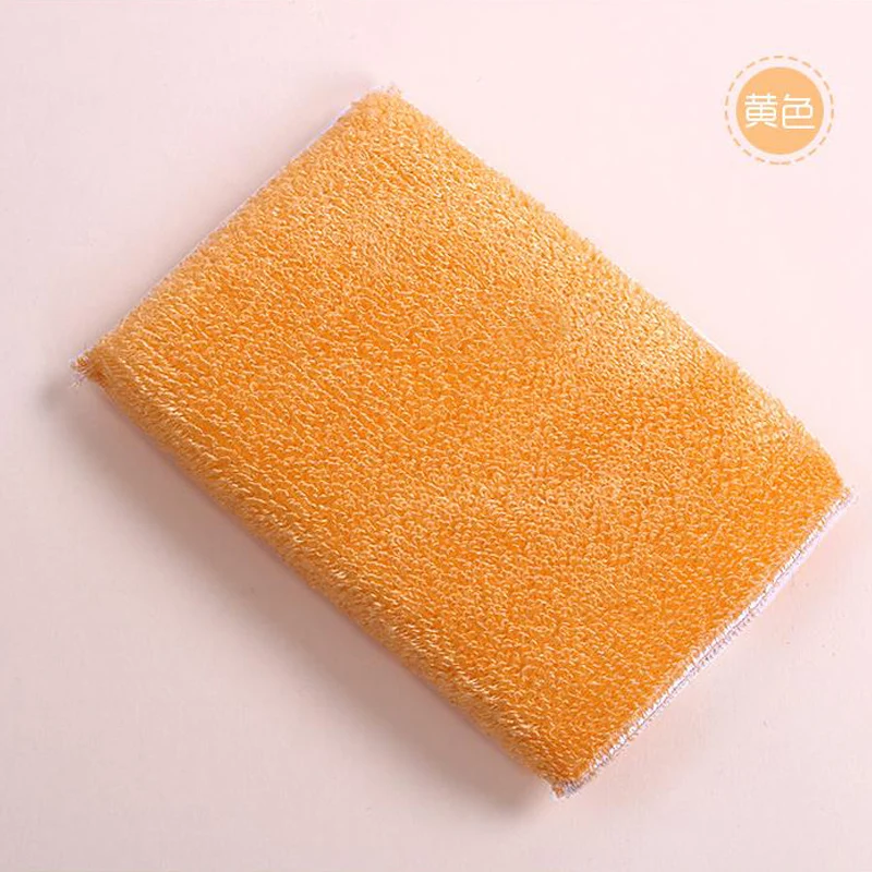 200pcs/lot ANTI-GREASY bamboo fiber wrap sponge washing dish brush,magic multi-function wipping/cleaning sponge