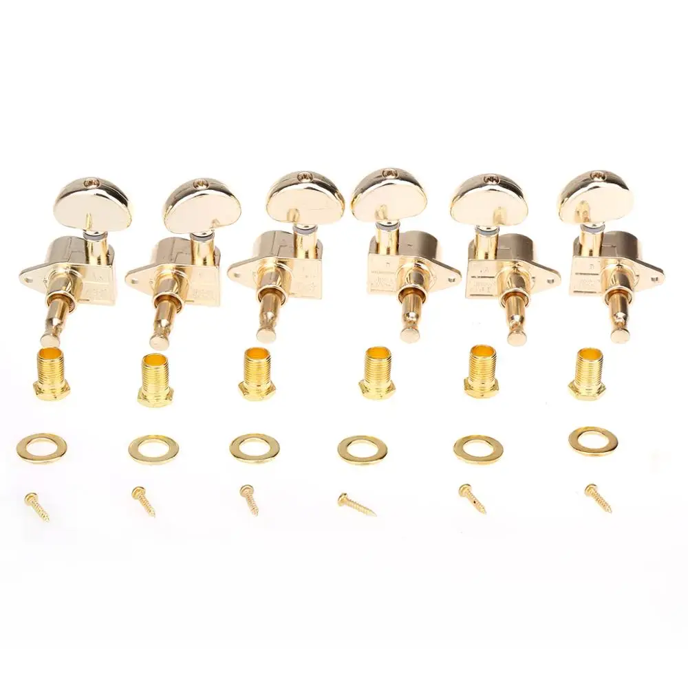 Wilkinson 3R3L Roto Style Sealed Guitar Tuners Machine Heads Tuning Pegs Keys Set for Gibson or Epiphone Les Paul, Gold